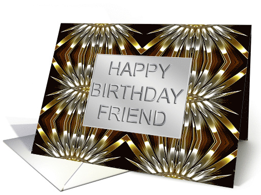 Friend Birthday Metal Abstract card (233786)