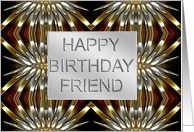 Friend Birthday Metal Abstract card