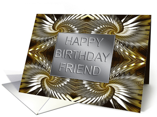 Friend Birthday Metal Abstract card (234046)