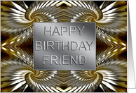 Friend Birthday Metal Abstract card