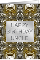 Uncle Birthday Metal Abstract card