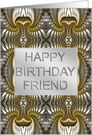 Friend Birthday Metal Abstract card