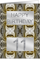 11th Birthday Metal Abstract card