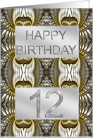 12th Birthday Metal Abstract card