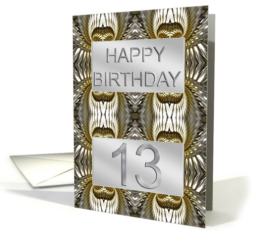 13th Birthday Metal Abstract card (234150)