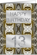 13th Birthday Metal Abstract card