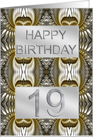 19th Birthday Metal Abstract card