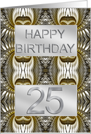 25th Birthday Metal Abstract card