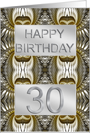 30th birthday Golden fan pattern card