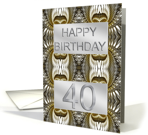 40th Birthday Metal Abstract card (234172)