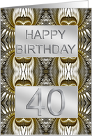 40th Birthday Metal Abstract card