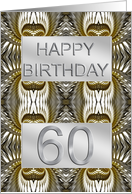 60th Birthday Metal Abstract card