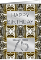 75th Birthday Metal Abstract card