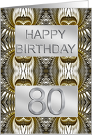 80th Birthday Metal Abstract card