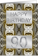 90th Birthday Metal Abstract card
