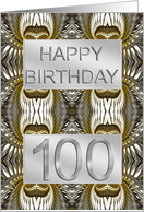 100th Birthday Metal Abstract card