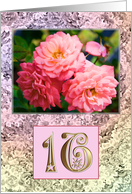 16th Birthday Old Fashioned Roses card