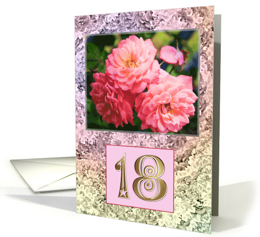 18th Birthday Old Fashioned Roses card (236794)