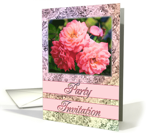 Party Invitation Old Fashioned Roses card (236996)