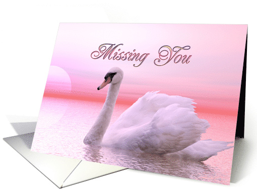 Missing You Swan Swimming card (237036)