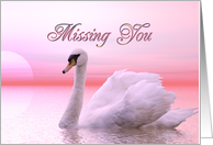 Missing You Swan Swimming card