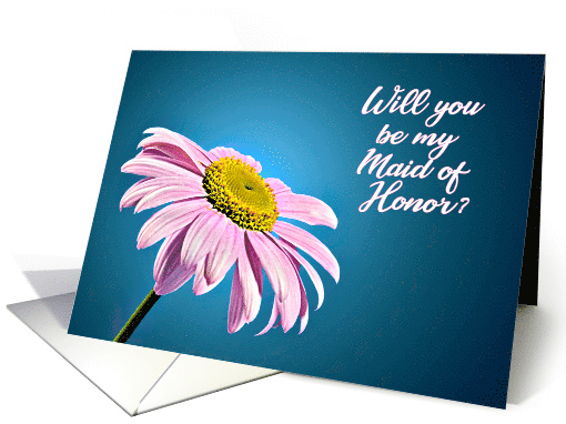 Be My Maid of Honor, Beautiful Pink Daisy card (238711)