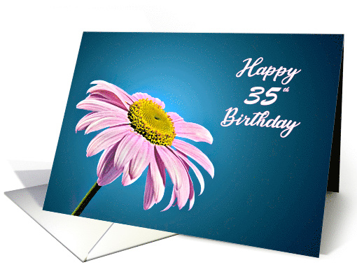 35th Birthday, Beautiful Pink Daisy card (238919)