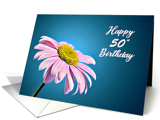 50th Birthday, Beautiful Pink Daisy card (238927)