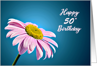 50th Birthday, Beautiful Pink Daisy card