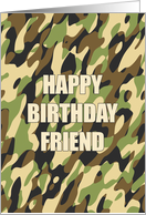 Camouflage Birthday for Friend card