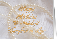 Daughter-in-Law, Birthday with Pearls and Lace card