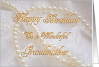 Grandmother, Birthday with Pearls and Lace card