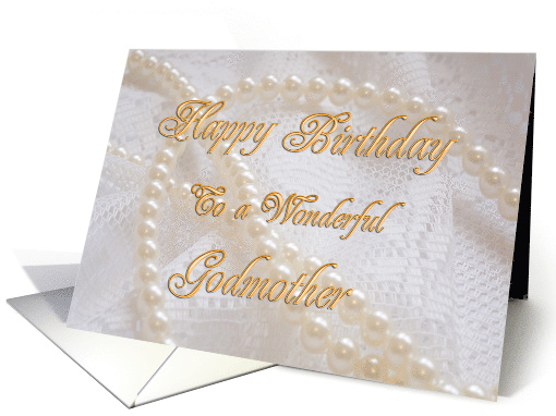 Godmother, Birthday with Pearls and Lace card (244790)