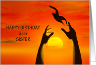 Sister Birthday, Releasing a Bird card
