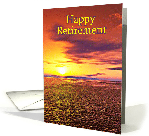 Happy Retirement, Beautiful Sunset Over the Ocean card (282017)