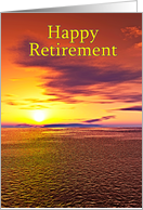 Happy Retirement, Beautiful Sunset Over the Ocean card
