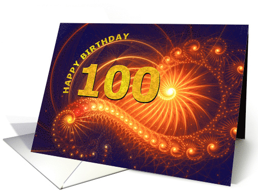100th Birthday Bright Lights card (284466)