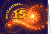 15th Birthday Bright Lights card