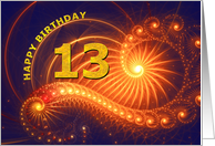 13th Birthday Bright Lights card