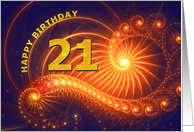 21st Birthday Bright Lights card