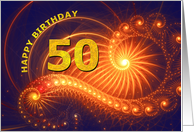 50th Birthday Bright Lights card