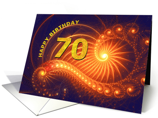 70th Birthday Bright Lights card (285062)