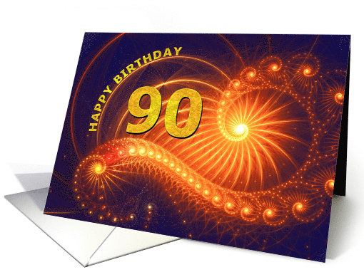 90th Birthday Bright Lights card (285066)
