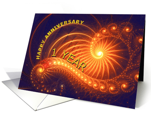 1st Wedding Anniversary Bright Lights card (285070)