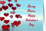 Fiance, Valentine, Falling hearts card