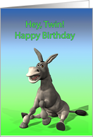 Twin Birthday, Cute Ass card