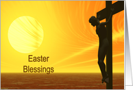 Easter Blessings, Cricifixion Sunset. card