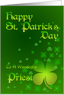 Priest St Patrick’s Day Shamrocks card