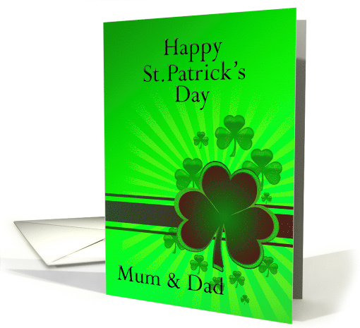 Mum and Dad St Patrick's Day Shamrocks card (356822)
