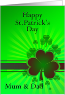 Mum and Dad St Patrick’s Day Shamrocks card